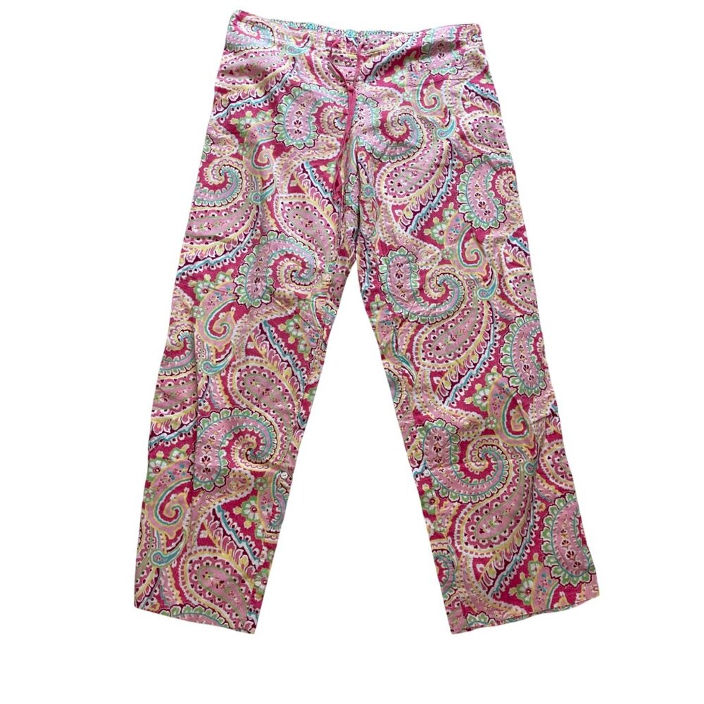 Vera Bradley Capri Melon PJ Pajama Pants Women's Size Large 100%‎ Cotton Paisley